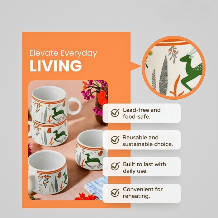 Handmade Ceramic Tea Cup Set