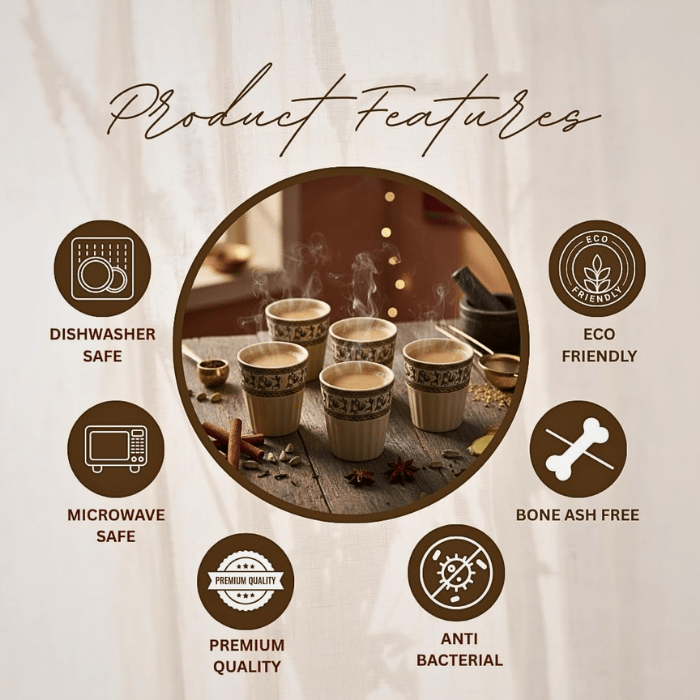 Handmade Ceramic Kulhad Tea Cup Set of 6