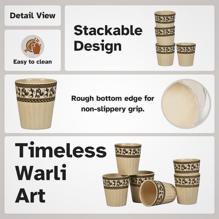 Handmade Ceramic Kulhad Tea Cup Set of 6