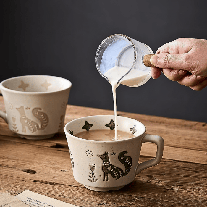 12 oz Vintage Ceramic Coffee Mug Set of 4