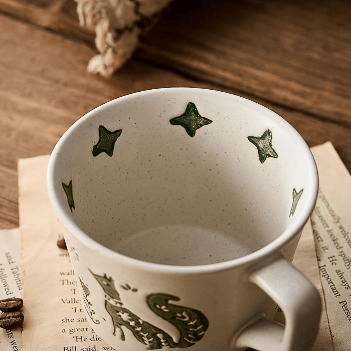 12 oz Vintage Ceramic Coffee Mug Set of 4