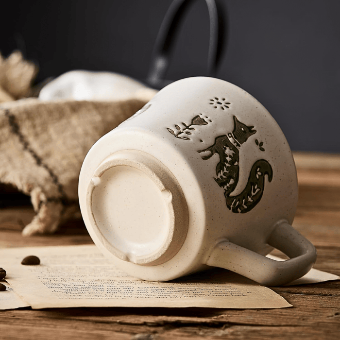 12 oz Vintage Ceramic Coffee Mug Set of 4