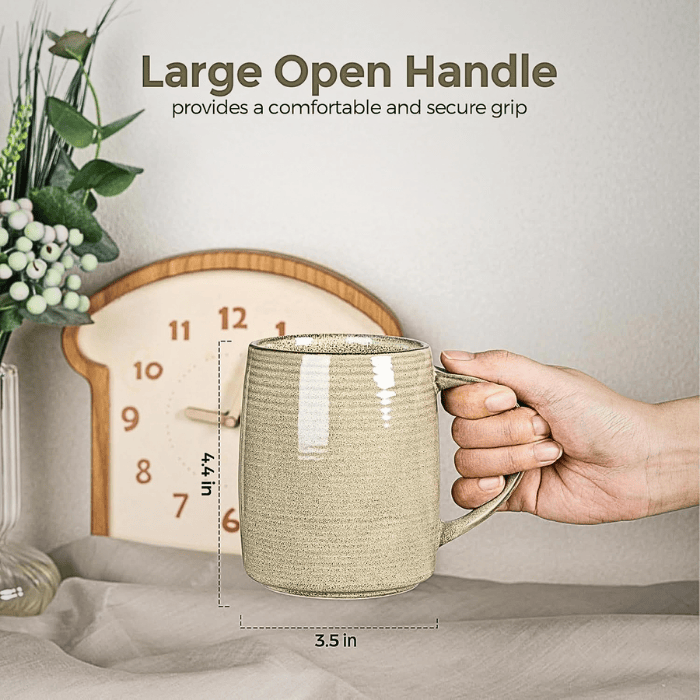 18 oz Handmade Ceramic Mugs with Gradient Reactive Glaze Set of 6