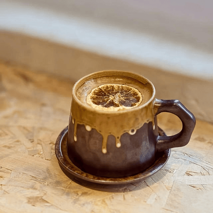 10 oz Vintage Handmade Ceramic Cappuccino Cup