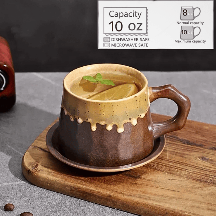 10 oz Vintage Handmade Ceramic Cappuccino Cup