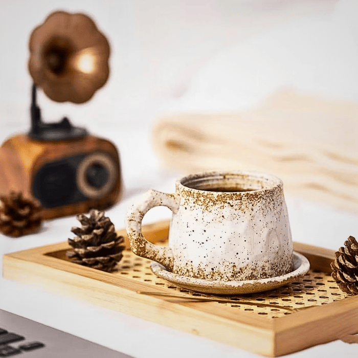 10 oz Vintage Handmade Ceramic Cappuccino Cup