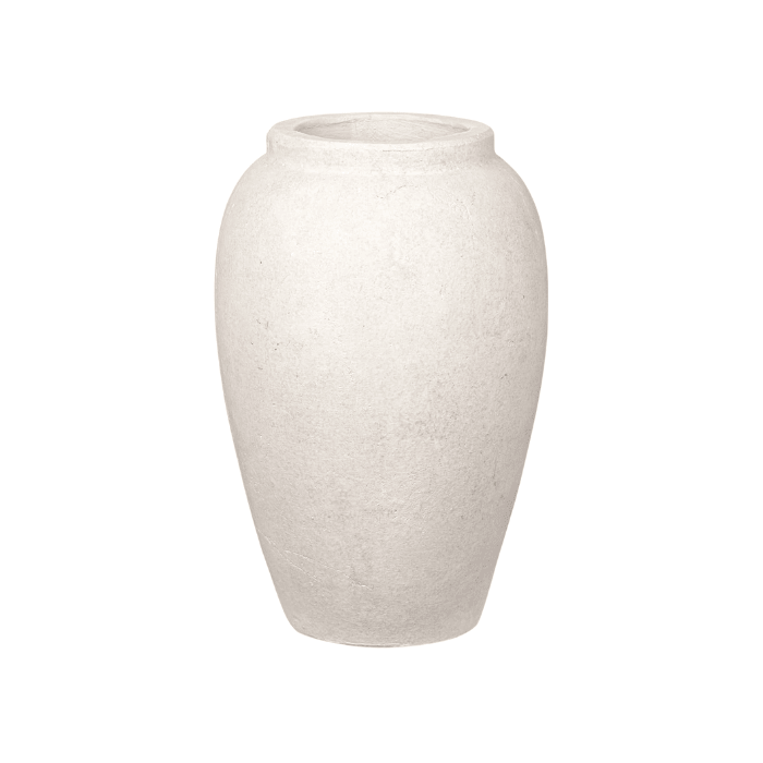 Handcrafted Terracotta Flower Vase – 9.6" Vintage White Ceramic Vase