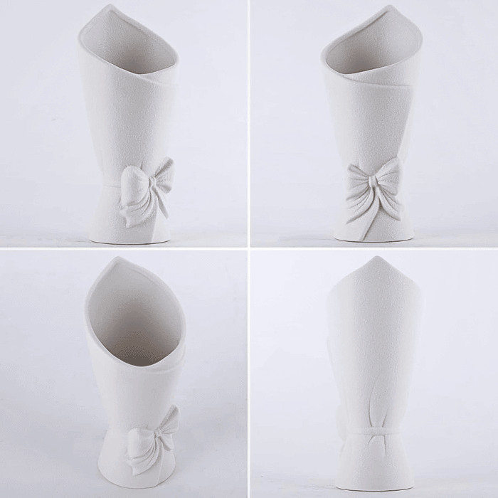 Frosted Porcelain Floral Handmade Vase