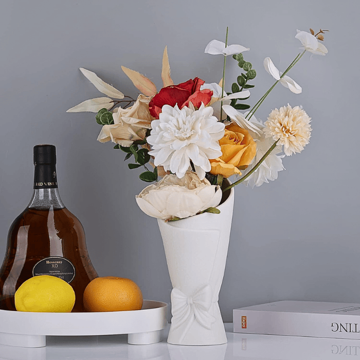 Frosted Porcelain Floral Handmade Vase