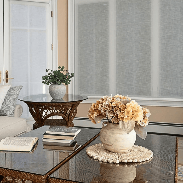 Handmade Beige White Two-Handle Ceramic Vase