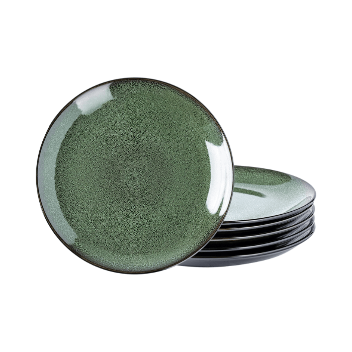 Ceramic Dinner Plates Set of 6 – 10.5" Handmade Reactive Glaze Porcelain Plates