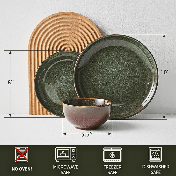 Terracotta Reactive Glaze Plates and Bowls Set