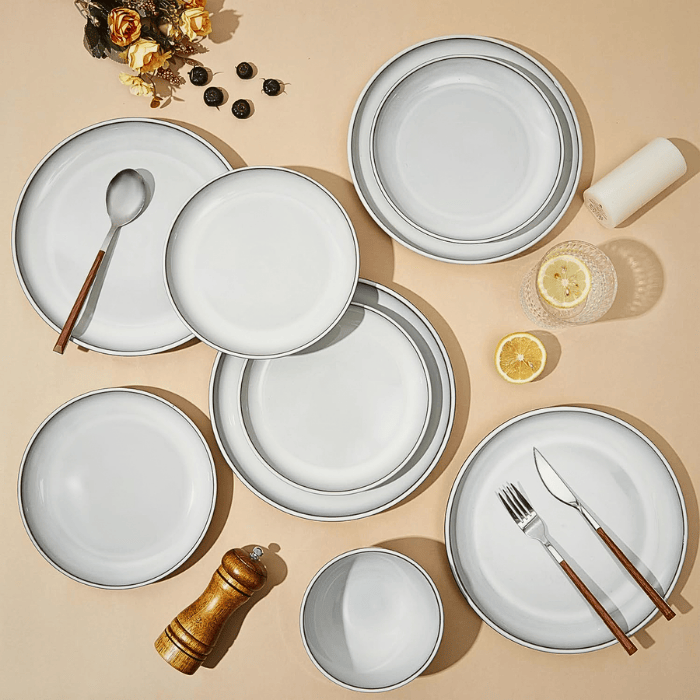 Terracotta Reactive Glaze Plates and Bowls Set