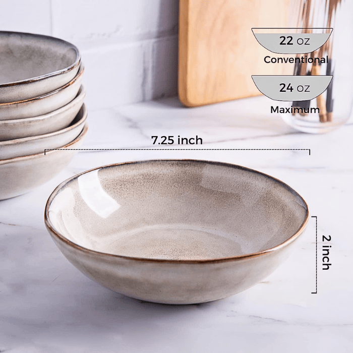 Ceramic Cereal Bowls Set of 6